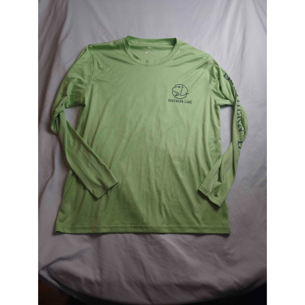 Southern Lure Shirt Mens L Green Performance Fishing Coastal Outdoor Long Sleeve